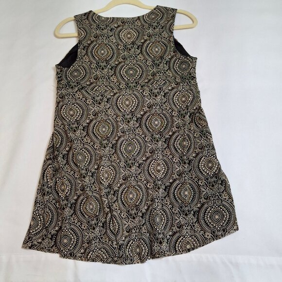 Fit & Flare Lined Netting Dress Size M Wrap Top Sleeveless Smocked Elastic Waist - Picture 8 of 15